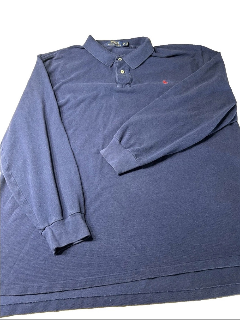 Polo Ralph Lauren Navy Long Sleeve Polo Shirt Men’s XXL Cotton EUC Clean!